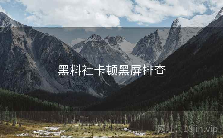 黑料社卡顿黑屏排查