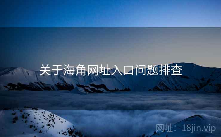 关于海角网址入口问题排查