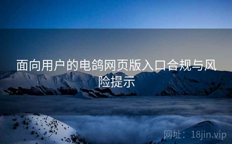 面向用户的电鸽网页版入口合规与风险提示