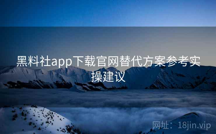 黑料社app下载官网替代方案参考实操建议